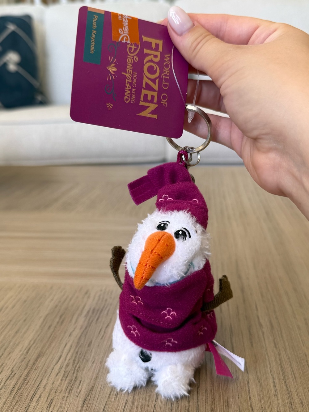 Hong Kong Disneyland World of Frozen Olaf plush keychain Christmas 2025 NWT